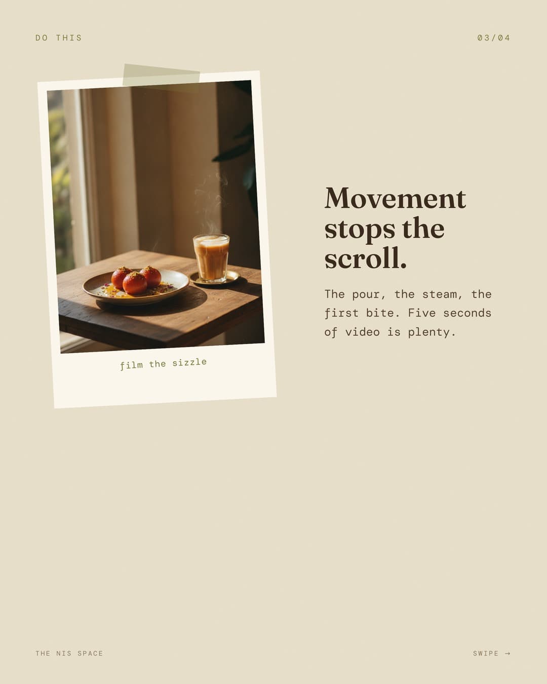 Café: one dish, a week of content — slide 3 of 4